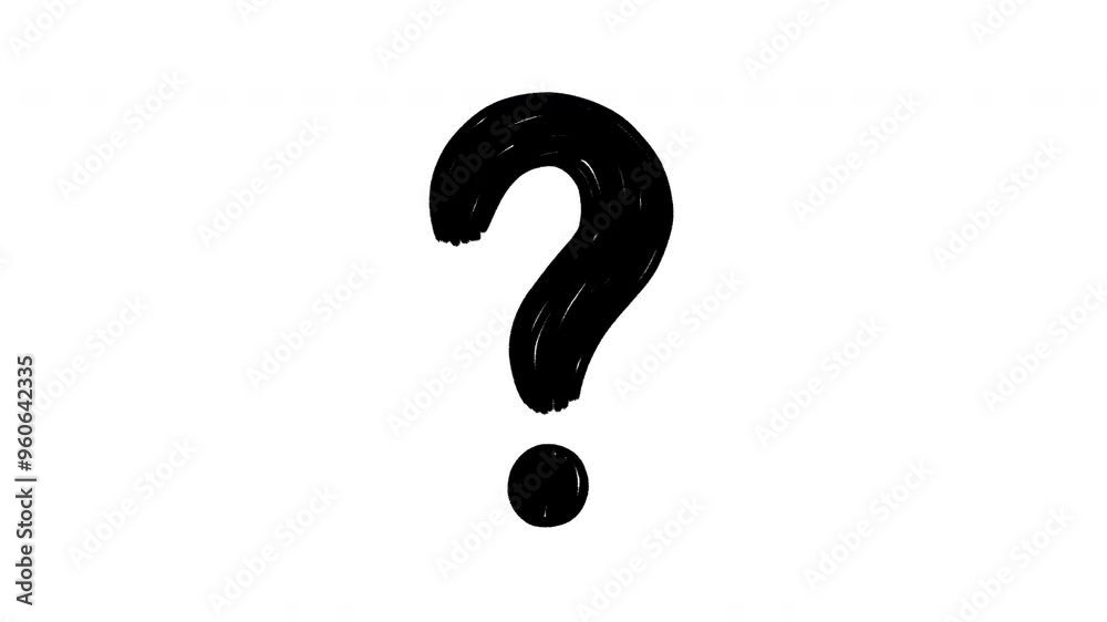 Scribbled doodle question mark, hand drawn animation on a white background Scribbled doodle question mark, hand drawn animation on a white background