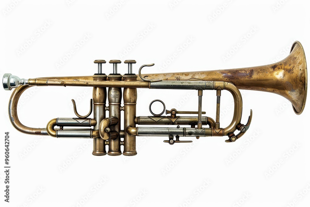 Fototapeta premium Trumpet on a white background