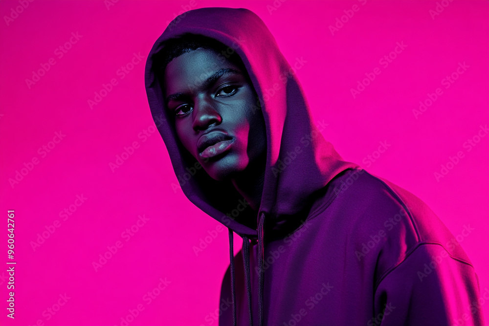 Portrait of a fashion men with hoodie Portrait of a fashion men with hoodie