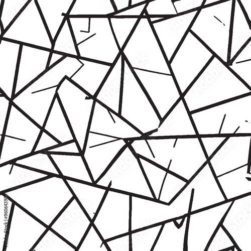 Monochrome Geometric Design: A vector illustration featuring a geometric pattern in shades of black and white. This abstract design showcases intricate shapes and lines, creating a visually striking