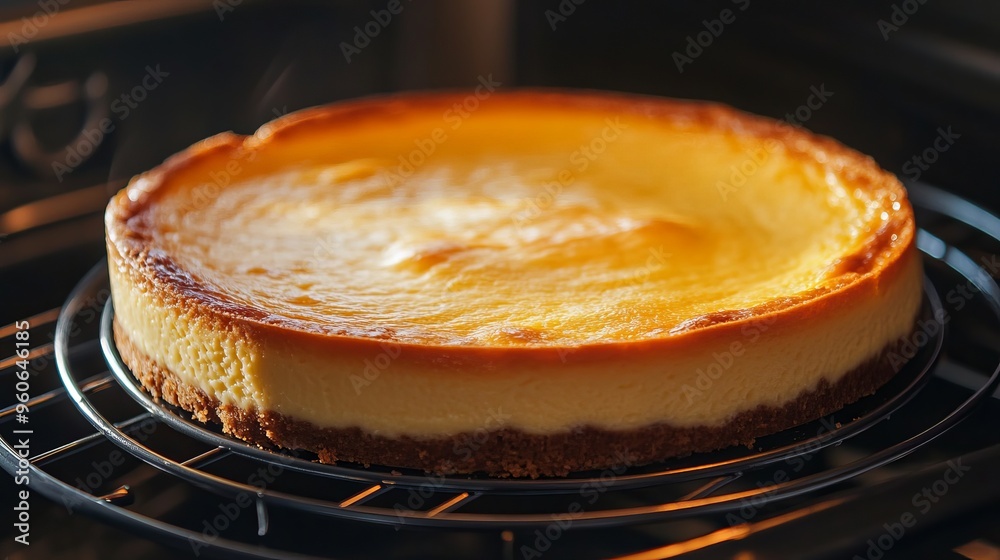 Cheesecake in the oven after baking, Step by step recipe from the Internet Cheesecake in the oven after baking, Step by step recipe from the Internet