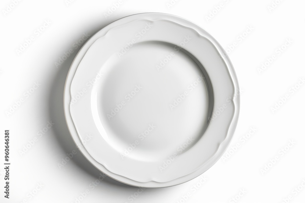 White plate isolated on white background top view White plate isolated on white background top view