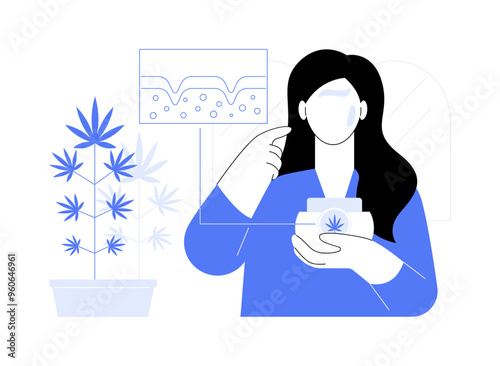 CBD skin care products isolated cartoon vector illustrations.