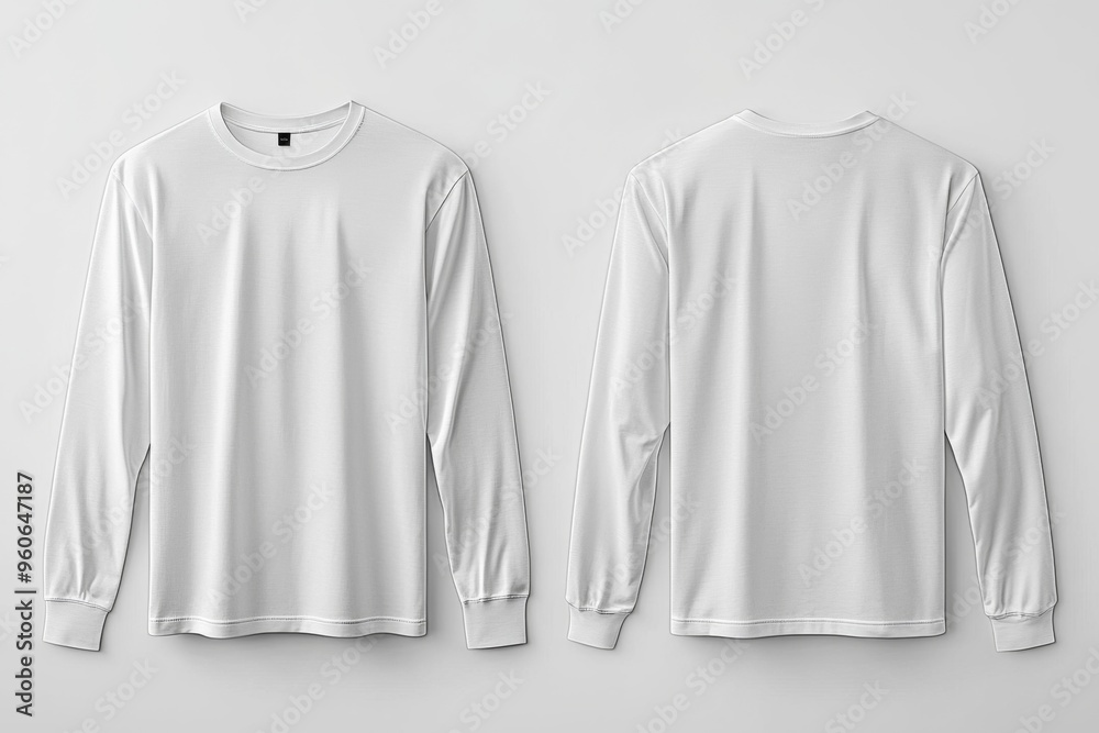 White Long Sleeve Tshirt Mockup Isolated created with Generative AI White Long Sleeve Tshirt Mockup Isolated created with Generative AI