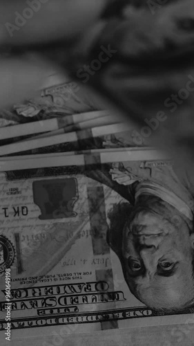 Wallpaper Mural American banknotes 100 dollar bills on the table close-up. Wallet with money for investment and business. Investor and banker counts his savings Torontodigital.ca