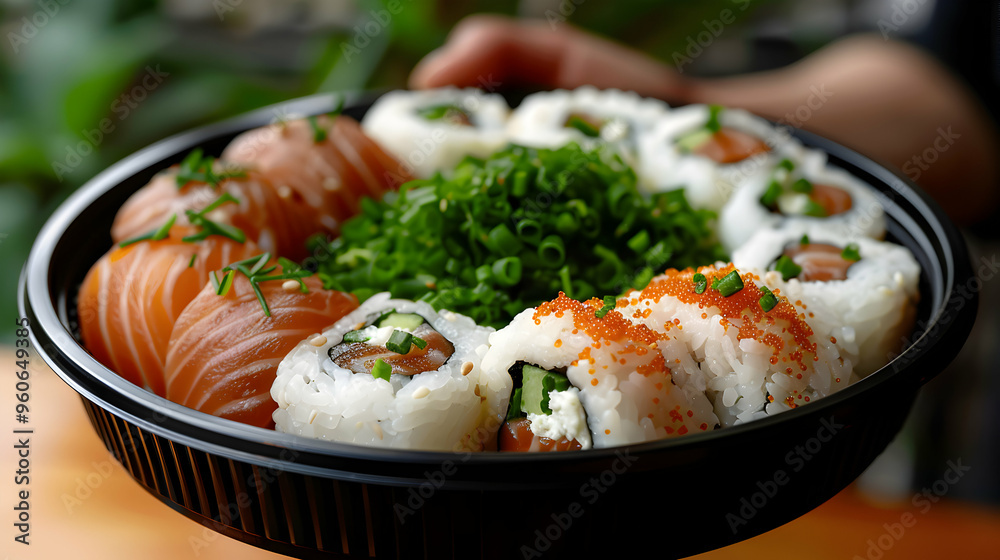 sushi with chopsticks sushi with chopsticks