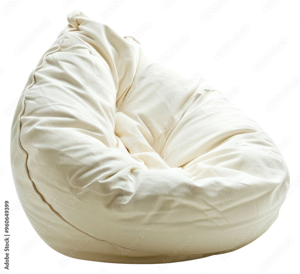 PNG Comfortable white bean bag chair PNG Comfortable white bean bag chair