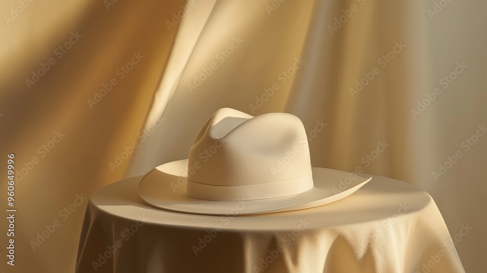 white hat on a neutral table white hat on a neutral table