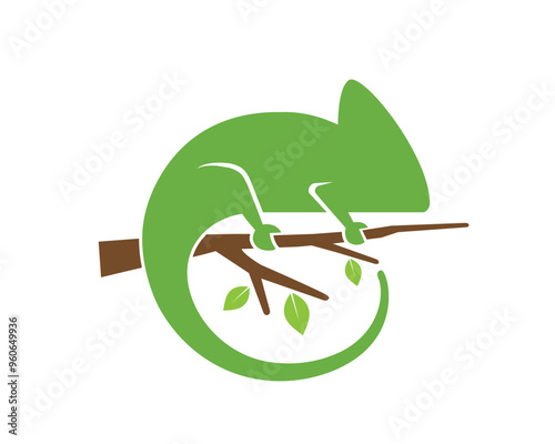 Creative chameleon vector illustration symbol design illustration	