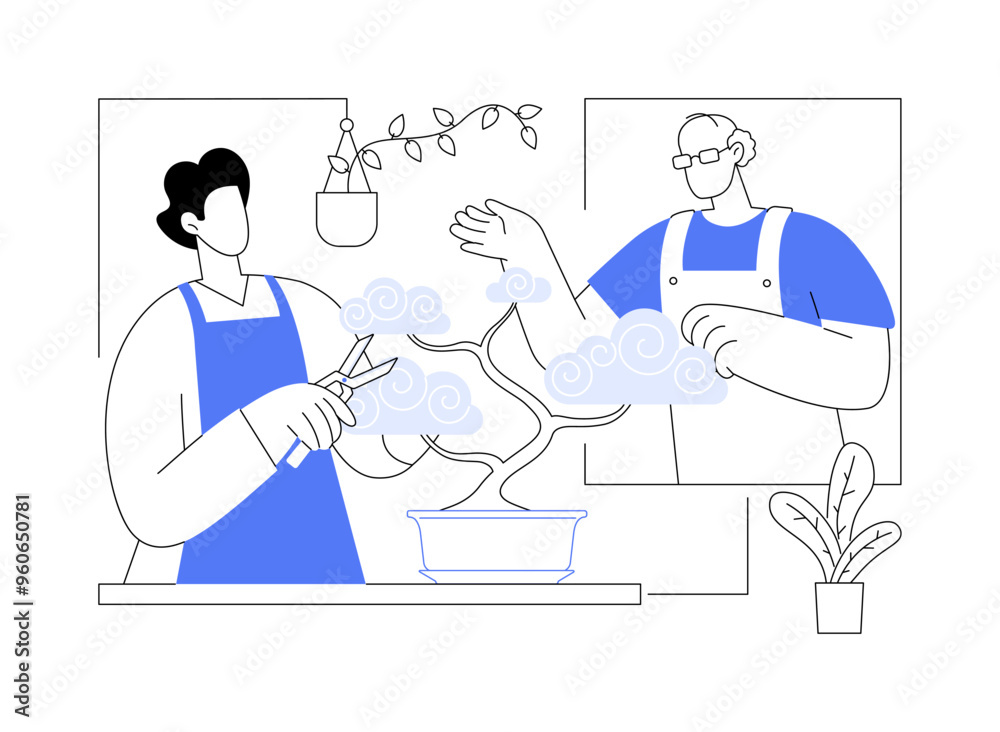 Growing bonsai isolated cartoon vector illustrations. Growing bonsai isolated cartoon vector illustrations.