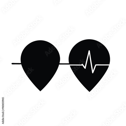 a Line rate heartbeat vector , isolated white background, 