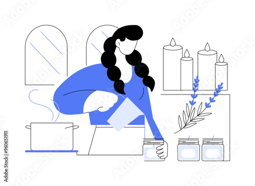 Candle making isolated cartoon vector illustrations.