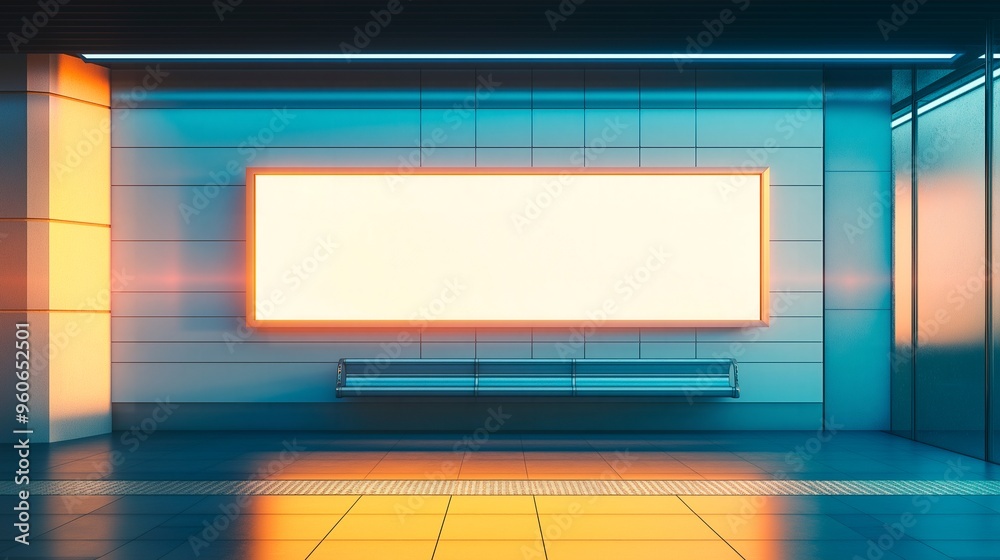 empty modern banner in the subway empty modern banner in the subway