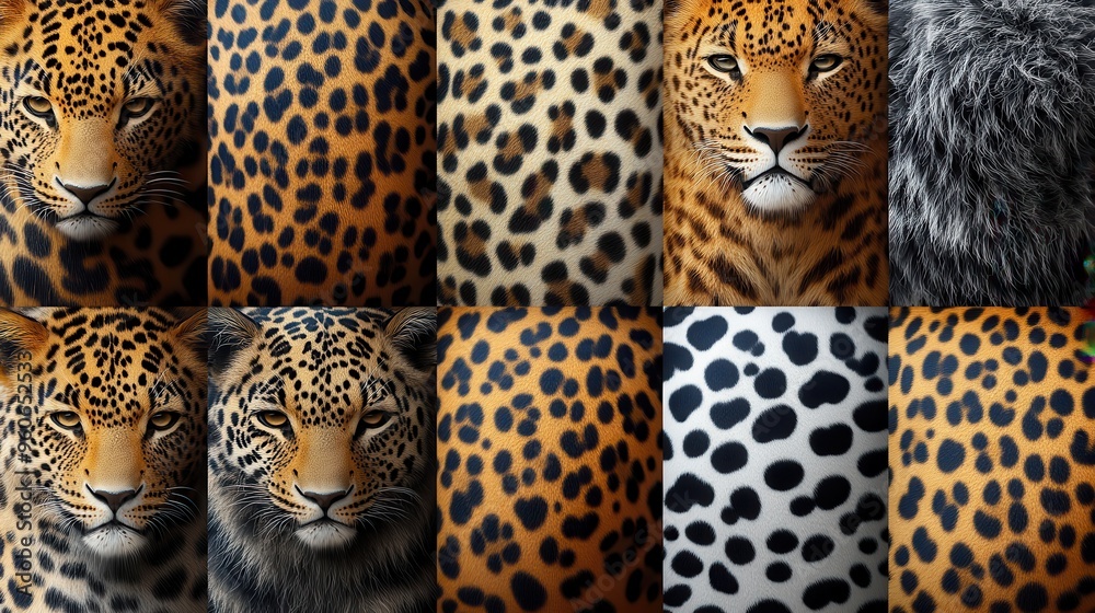 Naklejka premium Seamless leopard print pattern on a white background