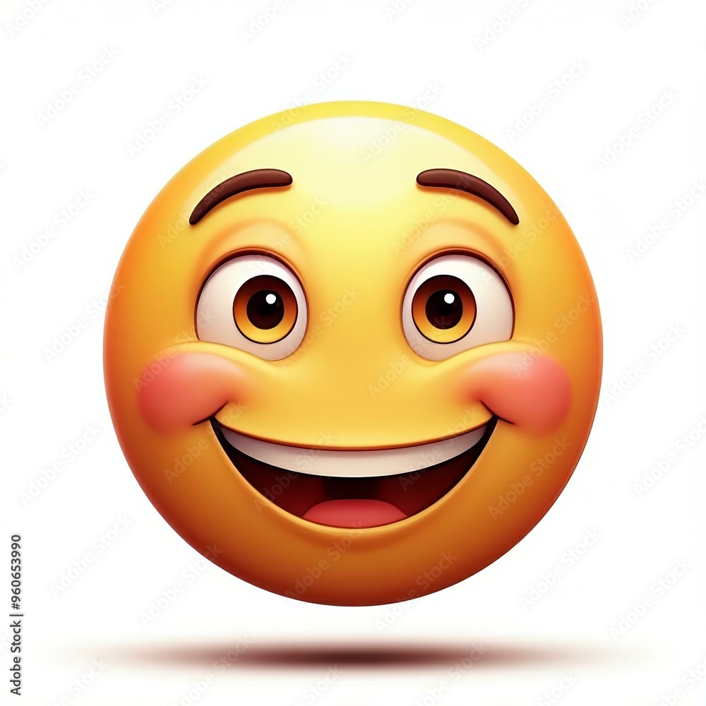Fototapeta premium Emoji, 3D Facial Expression, smile, white background