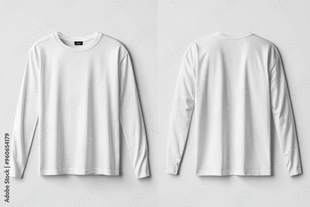 White Long Sleeve Tshirt Mockup Isolated created with Generative AI White Long Sleeve Tshirt Mockup Isolated created with Generative AI