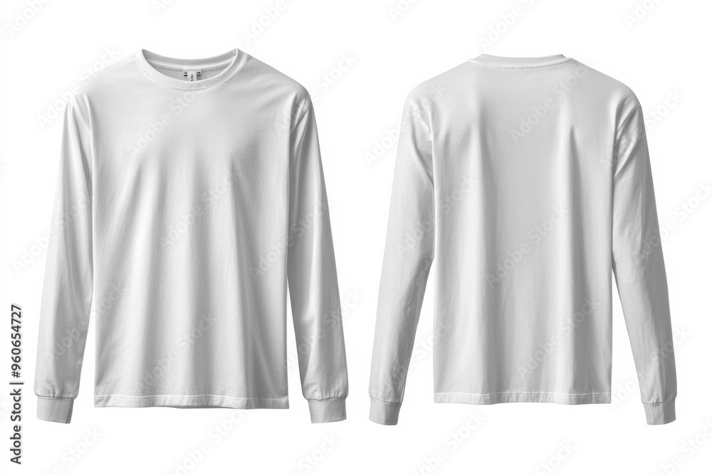 White Long Sleeve Tshirt Mockup Isolated created with Generative AI White Long Sleeve Tshirt Mockup Isolated created with Generative AI