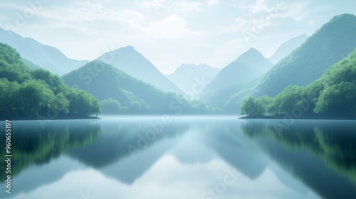 Serene Mountain Lake Reflection - Nature Photography