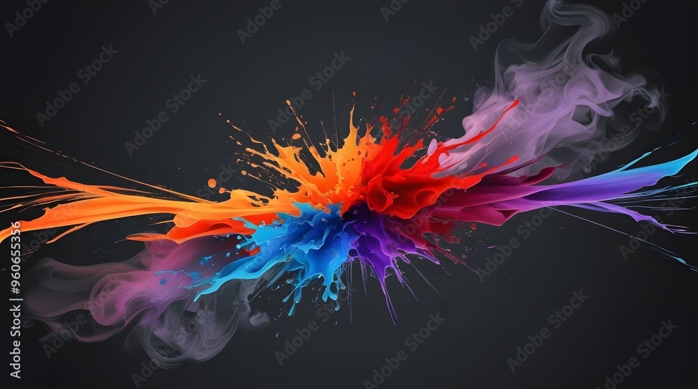 Obraz premium Flowing liquid and multicolored waves in an abstract pastel background generated by AI