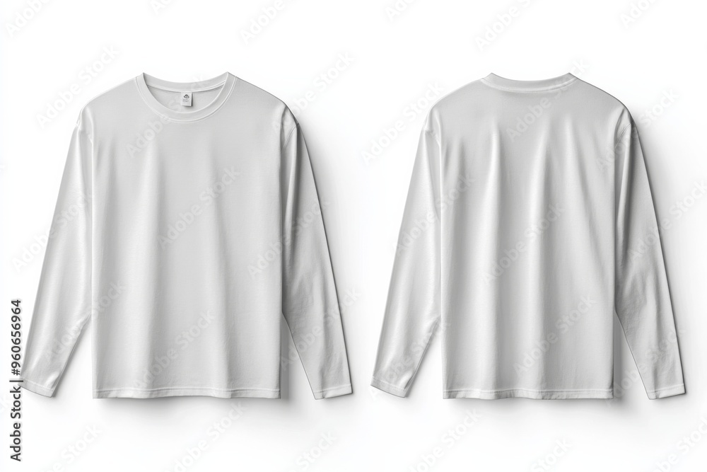 White Long Sleeve Tshirt Mockup Isolated created with Generative AI White Long Sleeve Tshirt Mockup Isolated created with Generative AI