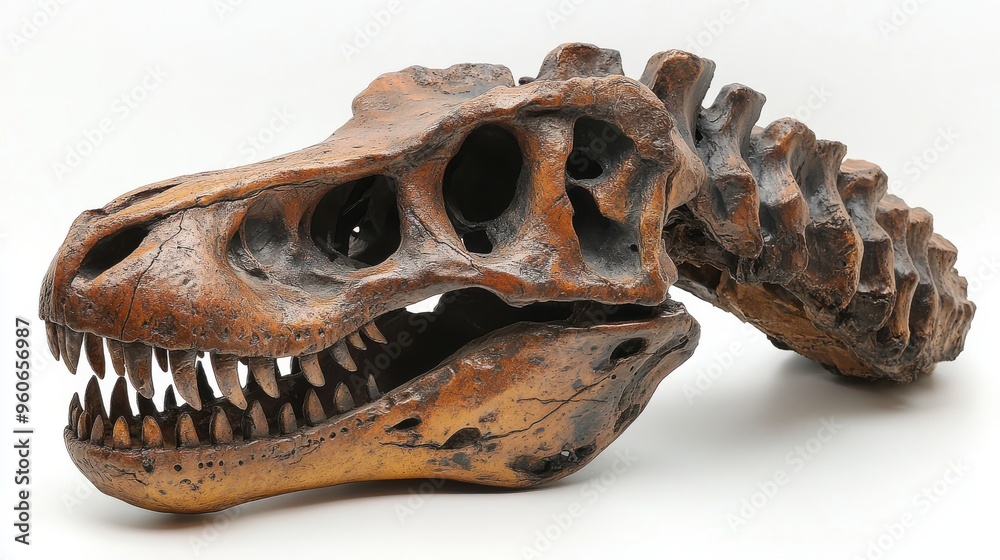 T-Rex skull on white background T-Rex skull on white background
