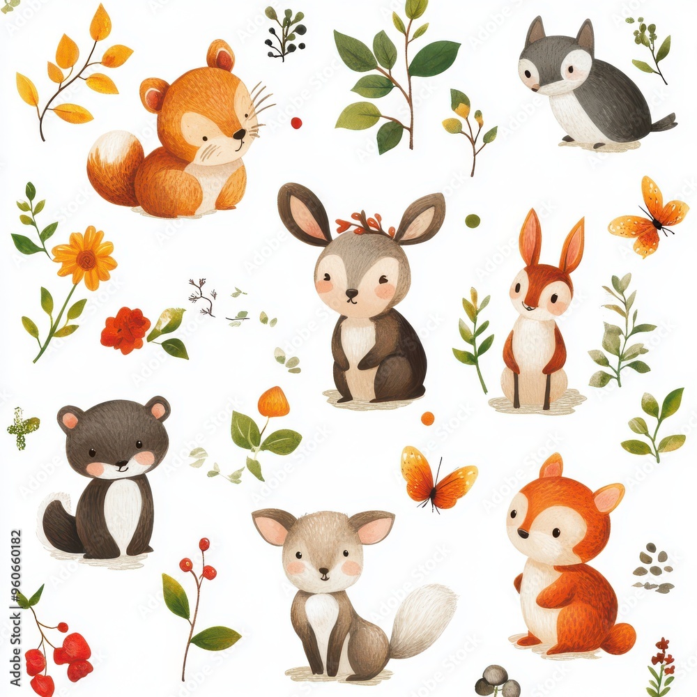 Woodland Animals Background Woodland Animals Background