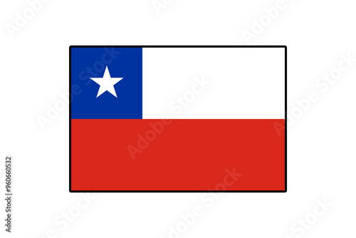 Free Download The flag of Chile features horizontal stripes of white and red, with a blue square and a white star in the canton. It symbolizes the country's identity and heritage. - GFXLoad