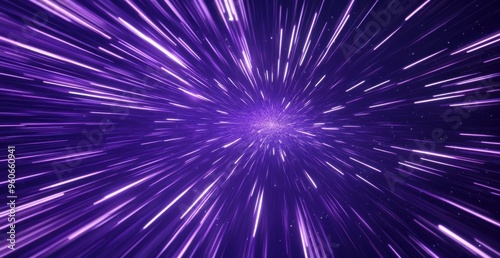 purple background with white lines of light, creating an atmosphere of speed and motion