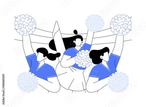Cheerleading isolated cartoon vector illustrations.