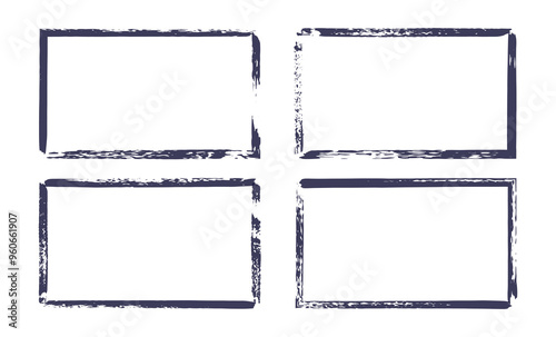 Wallpaper Mural Hand drawn rectangular frames for text texture dry brush set Torontodigital.ca