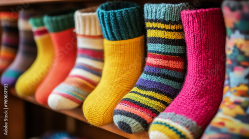 Show creative crafts involving socks, such as DIY sock slippers, sock bean bags, or cozy sock dolls. Emphasize the craftiness and resourcefulness of using socks in creative projects. photo