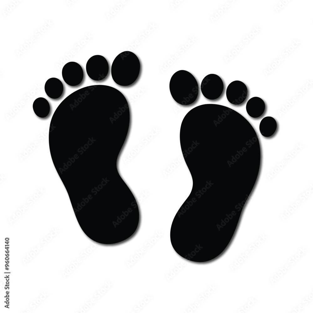 Vector symbol of baby footprints. Vector symbol of baby footprints.