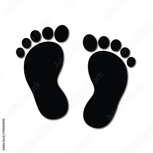 Vector symbol of baby footprints.