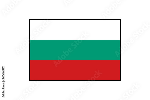 The flag features three horizontal stripes colored white, green, and red, representing Bulgaria's national identity and heritage. It symbolizes unity and the country's historical significance. Free Download The flag features three horizontal stripes colored white, green, and red, representing Bulgaria's national identity and heritage. It symbolizes unity and the country's historical significance. - GFXLoad