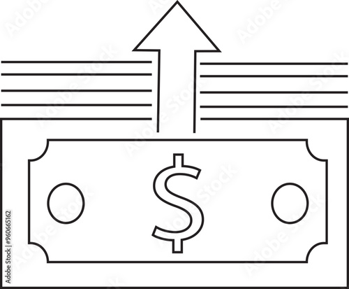 Withdrawal of funds icon, cash out icon, dollar icon, money icon, investment, money out icon, investment icon, withdraw money