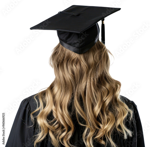 PNG Graduation cap, blonde hair photo