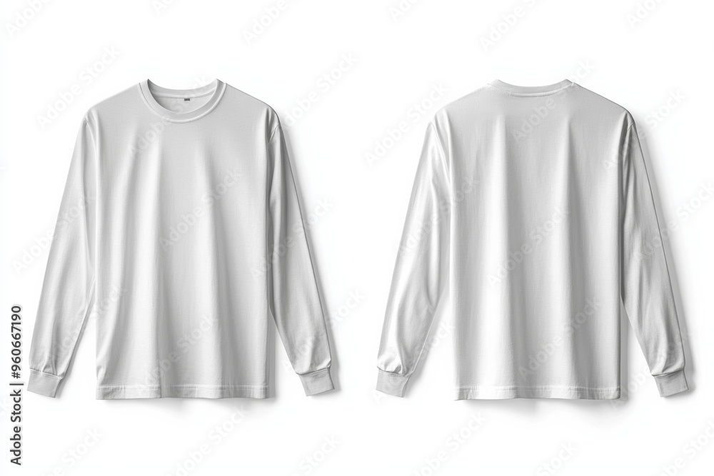 White Long Sleeve Tshirt Mockup Isolated created with Generative AI White Long Sleeve Tshirt Mockup Isolated created with Generative AI