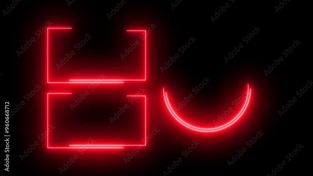 Animated glowing rectangle neon frame background, neon frame background with glowing lines, for music video, club, 3D animation, 4k Loop background. Animated glowing rectangle neon frame background, neon frame background with glowing lines, for music video, club, 3D animation, 4k Loop background.