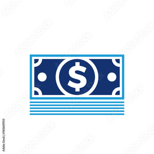 Stack of Dollar Bills Icon Representing Money, Wealth Accumulation, and Business Financial Transactions