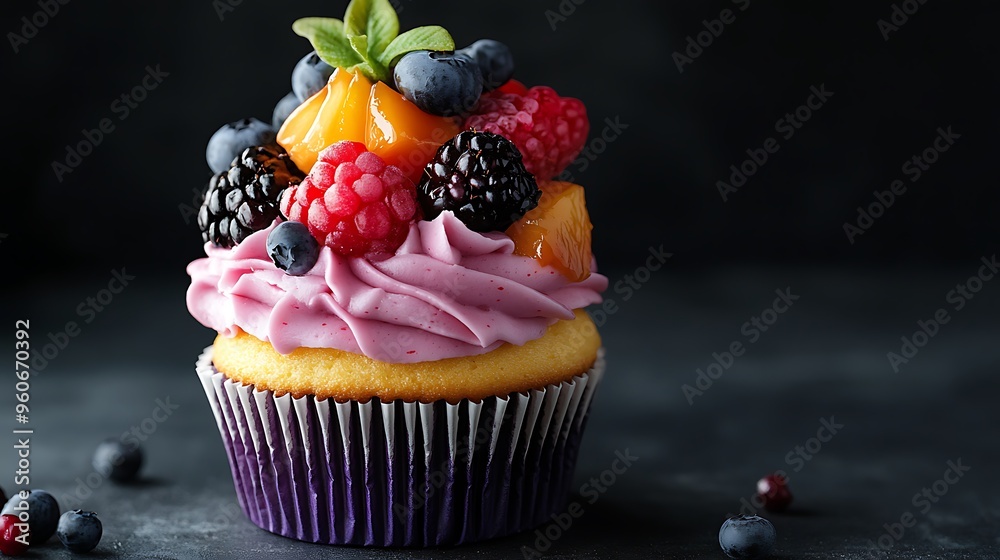 cupcake with berries cupcake with berries