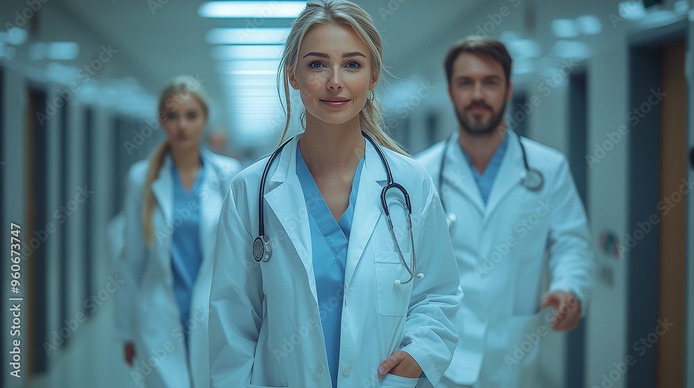Trainee doctors in a modern hospital. Professional photo. Realism. Trainee doctors in a modern hospital. Professional photo. Realism.
