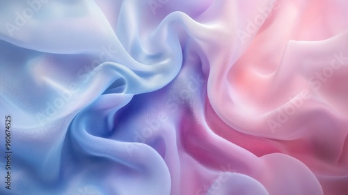 Abstract Draped Fabric in Blue and Pink Hues