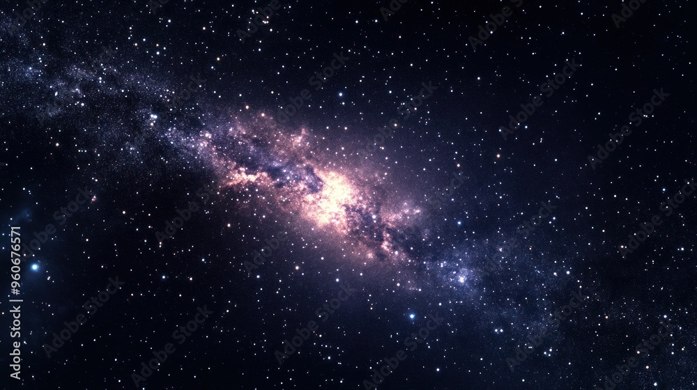 Fototapeta premium A Stellar Night Sky with a Bright Galaxy Band