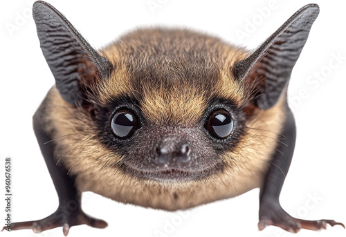 Close-up of a Bat with Open Wings Isolated on Transparent Background
