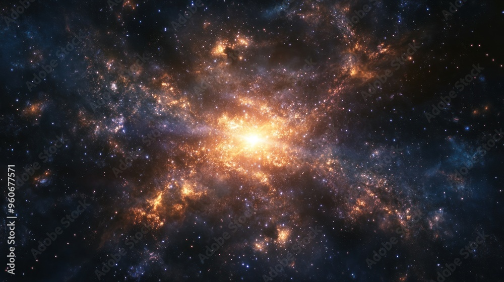 Fototapeta premium A Glowing Nebula in the Expanse of Space