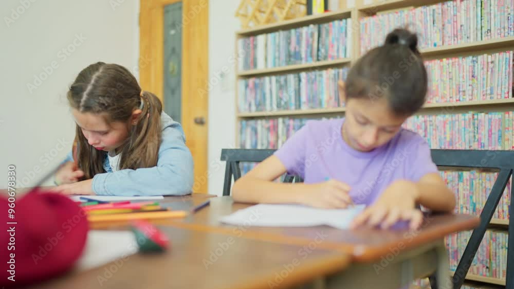 Group of young boy and girls enjoy to learn or study in drawing classroom also some paint in home school. Group of young boy and girls enjoy to learn or study in drawing classroom also some paint in home school.