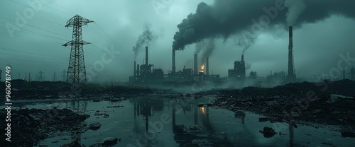 Industrial Pollution and Gloomy Landscape photo