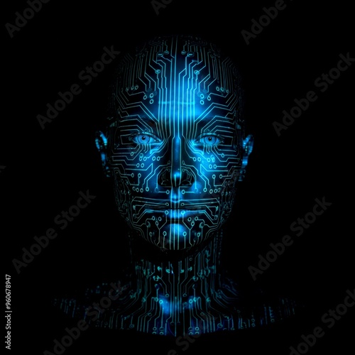 human head in the night