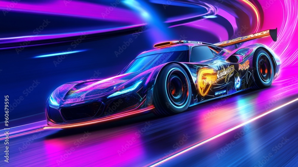 Abstract night drive, long exposure track, glowing highway asphalt race, automotive power energy, cyberpunk car in motion. Abstract night drive, long exposure track, glowing highway asphalt race, automotive power energy, cyberpunk car in motion.