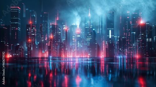 Wallpaper Mural colorful and abstract representation of a high-tech city Torontodigital.ca